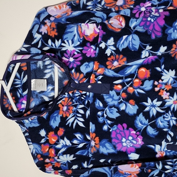 Vera Bradley Quarter Snap Floral Fleece Women's Pullover Sweatshirt - Picture 2 of 8